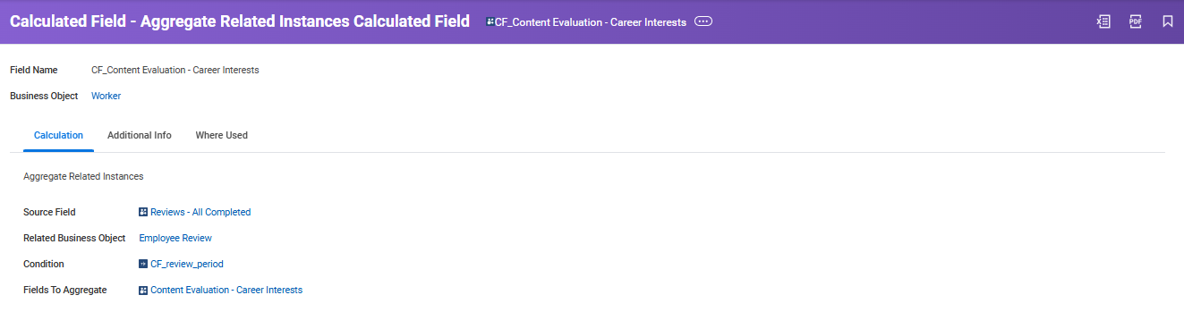 Calculated field of Aggregate Related Instances type example 4