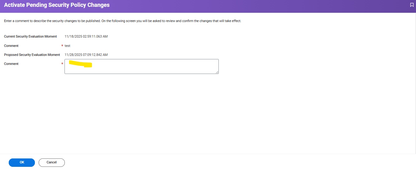 Activate pending security policy changes.