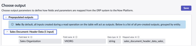 Choose output page with outputs highlighted.