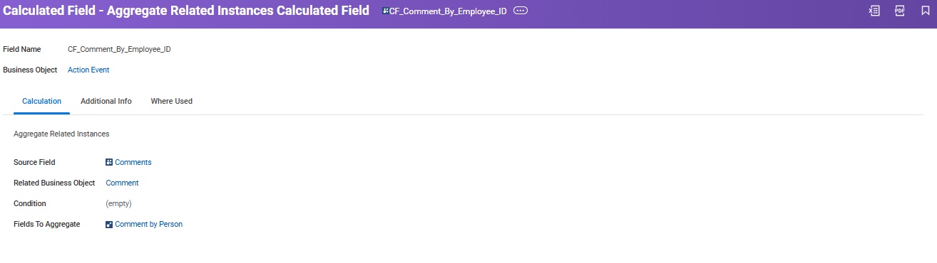 Aggregate Related Instances type calculated field.