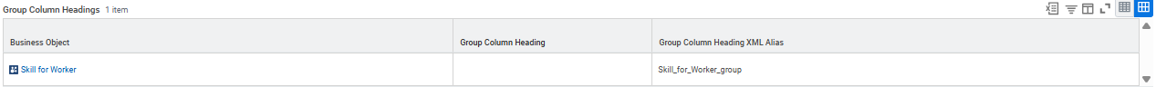 Group Column Headings configuration