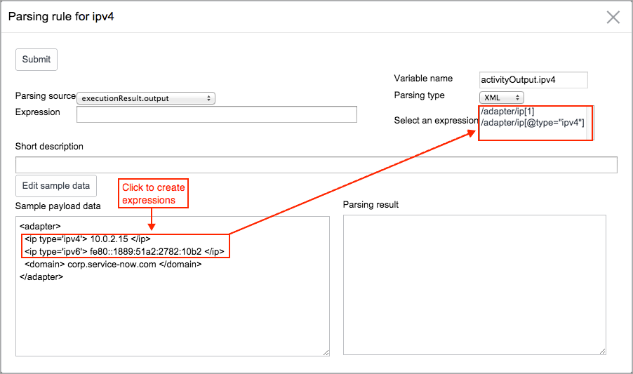 Creating parsing rule expressions