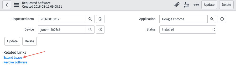Requested Software form
