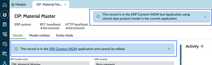 Model page with two scope messages highlighted.