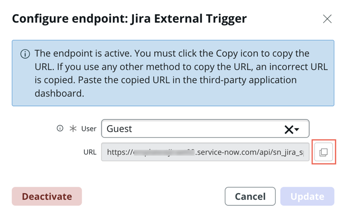Copy the generated endpoint URL.