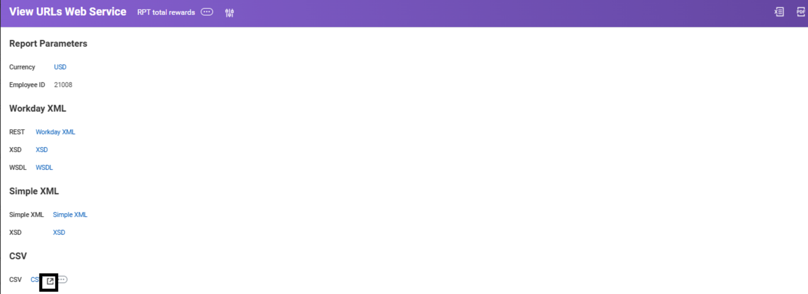 View URLs Web Service.