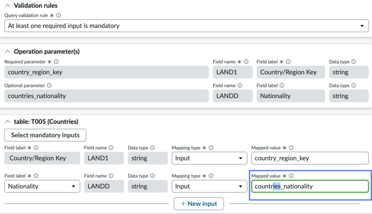 New field added and mapped value is displayed as editable.