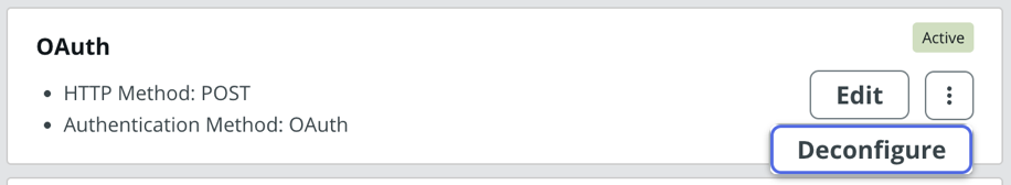 Deconfigure the required endpoint.