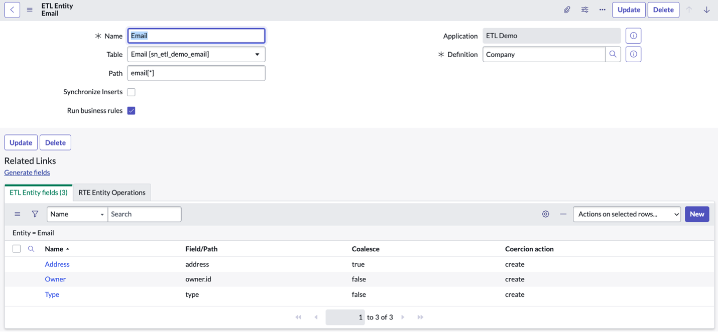 ETL entity for nested input data showing the use of an asterisk to specify an array.