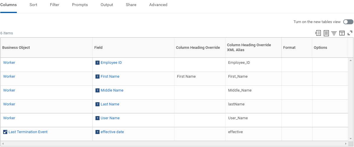Sample report for offboarding webhook