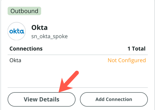View Details button on Okta spoke alias.