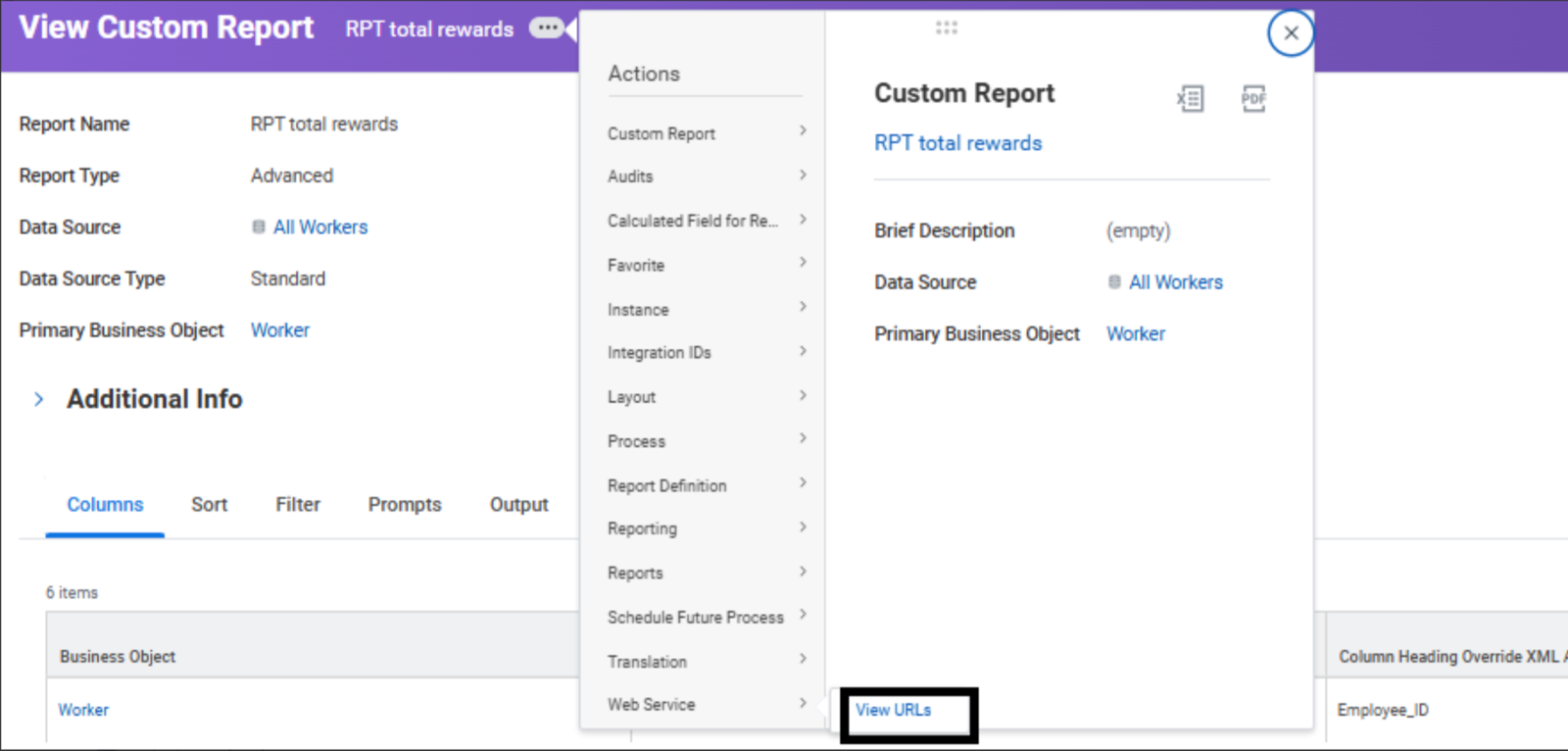 View custom report.
