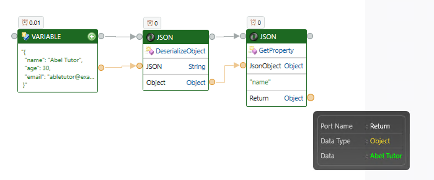GetProperty component Automation Example.