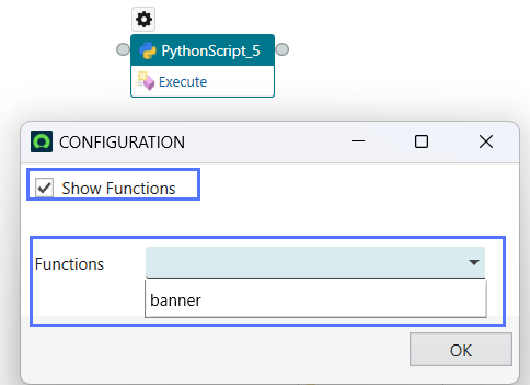Banner function is selected from the Functions list.