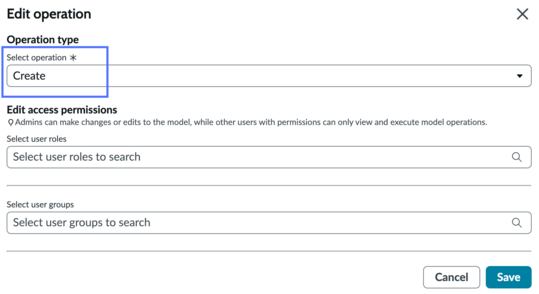 Specify the type of operation you're adding