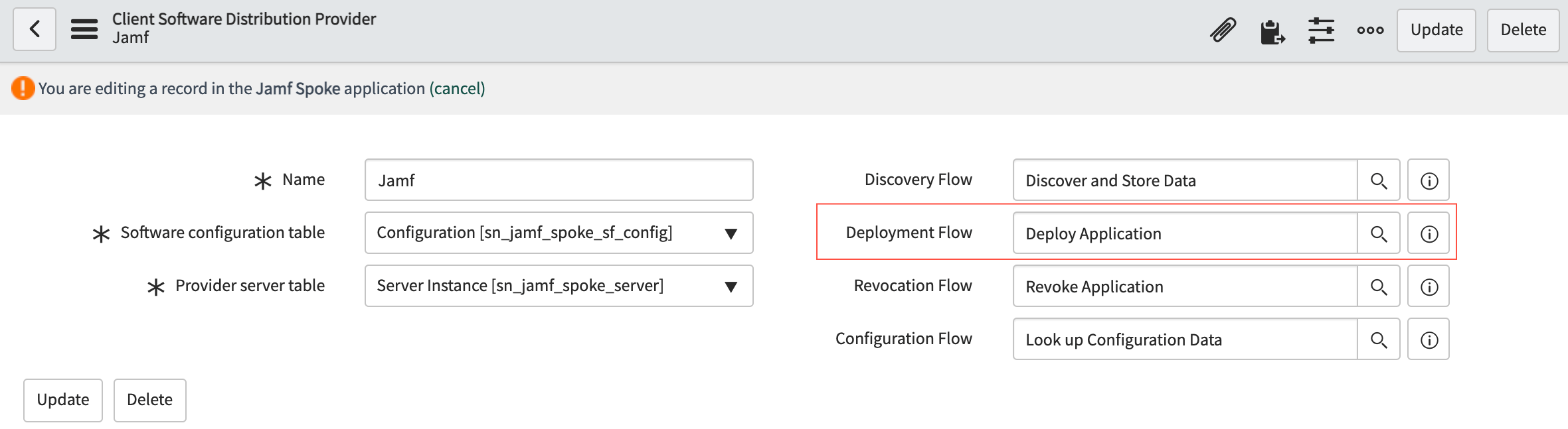 Deployment flow specific to the Jamf provider.