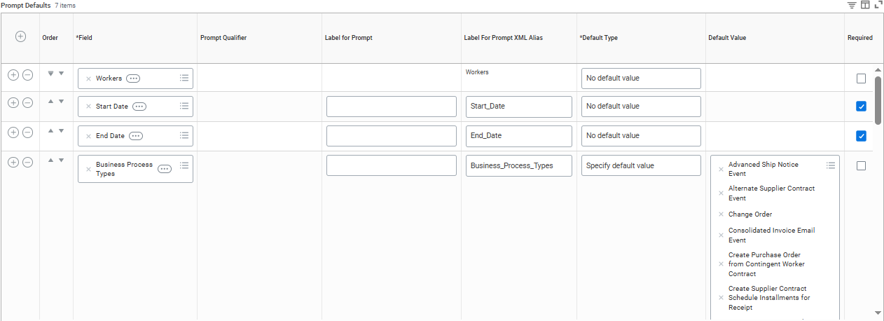 Select the value of prompts in the Prompt Defaults section.