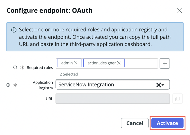 Activate the endpoint.