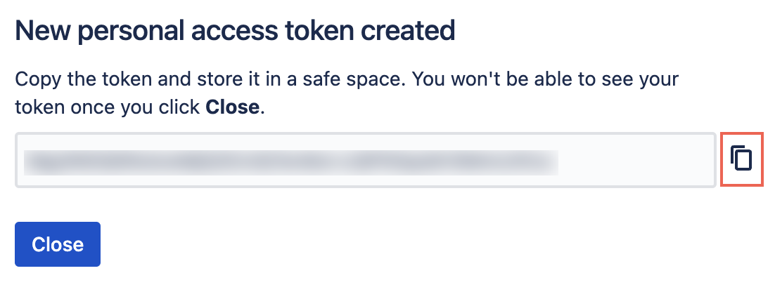Copy the value of the generated token.