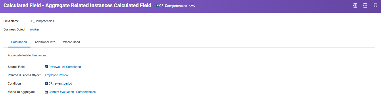 Calculated field of Aggregate Related Instances type example 1