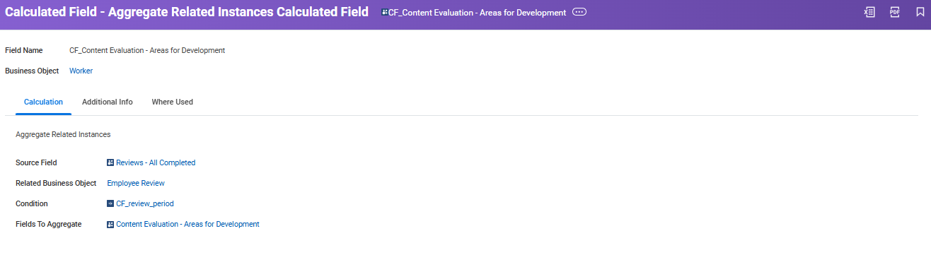 Calculated field of Aggregate Related Instances type example 3