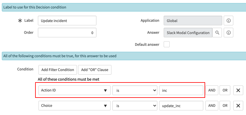 Display modals for Slack block actions.