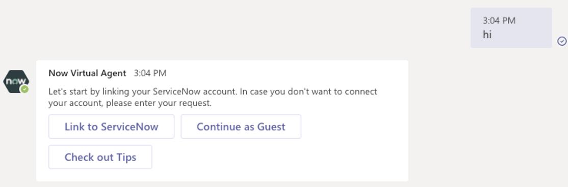 Microsoft Teams 멀티 인스턴스 봇 프롬프트.