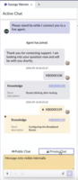 Aktives Kundenchat-Fenster mit privatem Chat und öffentlichem Chat.