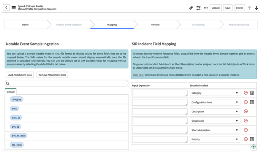 Splunk ES : charger les données de la pièce jointe