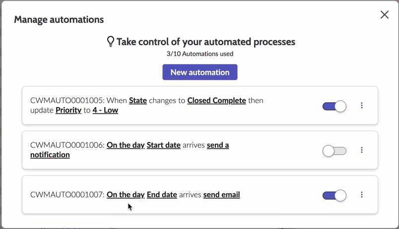 Choisissez un modèle pour l’automatisation.