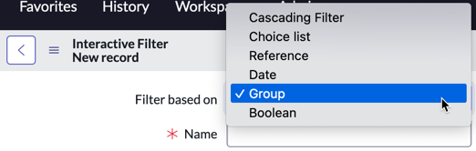 Filter based on list with Group selected