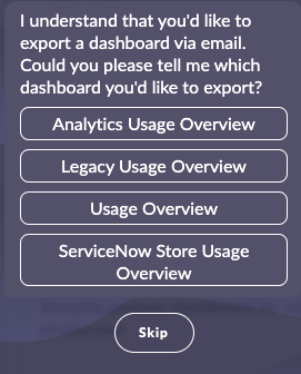 Prompt to select from several dashboards with names similar to the name in the request.