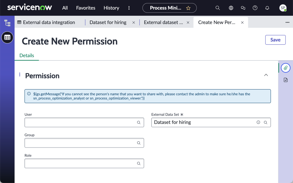 Permissions for sharing tables