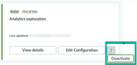 Tile for activated skill showing Deactivate option from context menu.