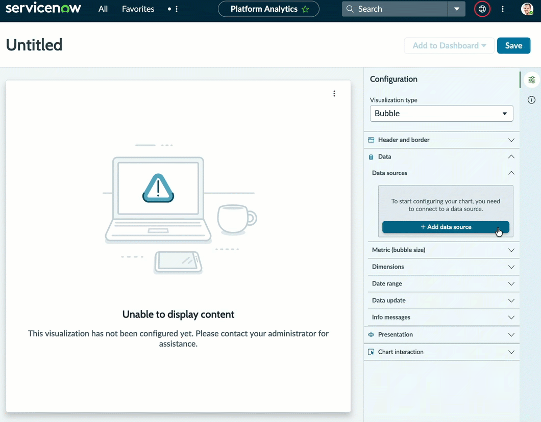 Animation showing selection of data source, application of filter and result
