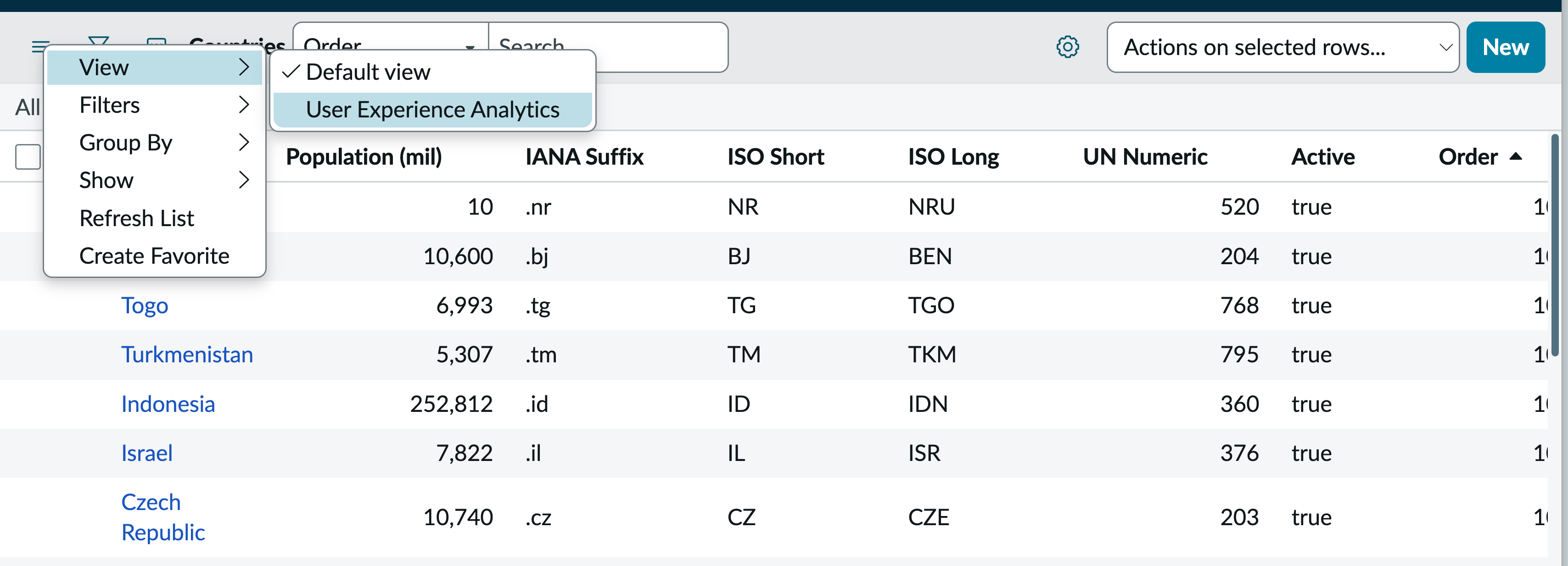 How to view User Experience Analytics polices according to country.