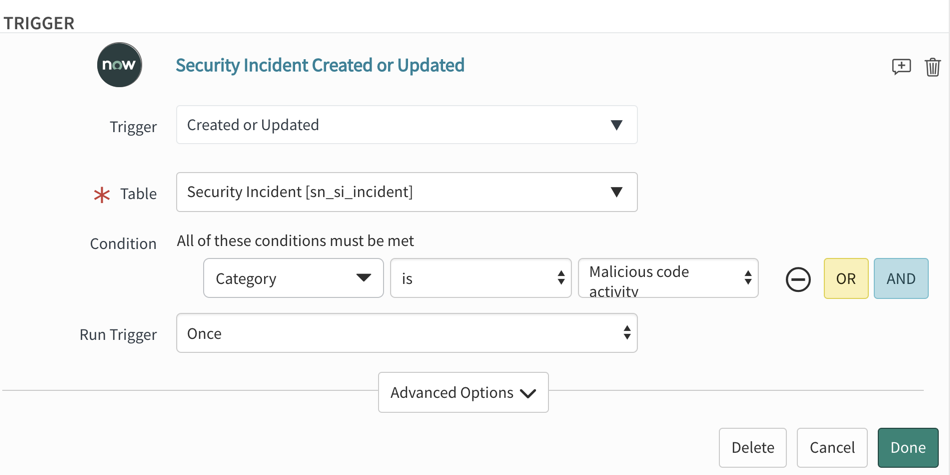 Automatisierter Malware-Playbook-Flow: Auslöser
