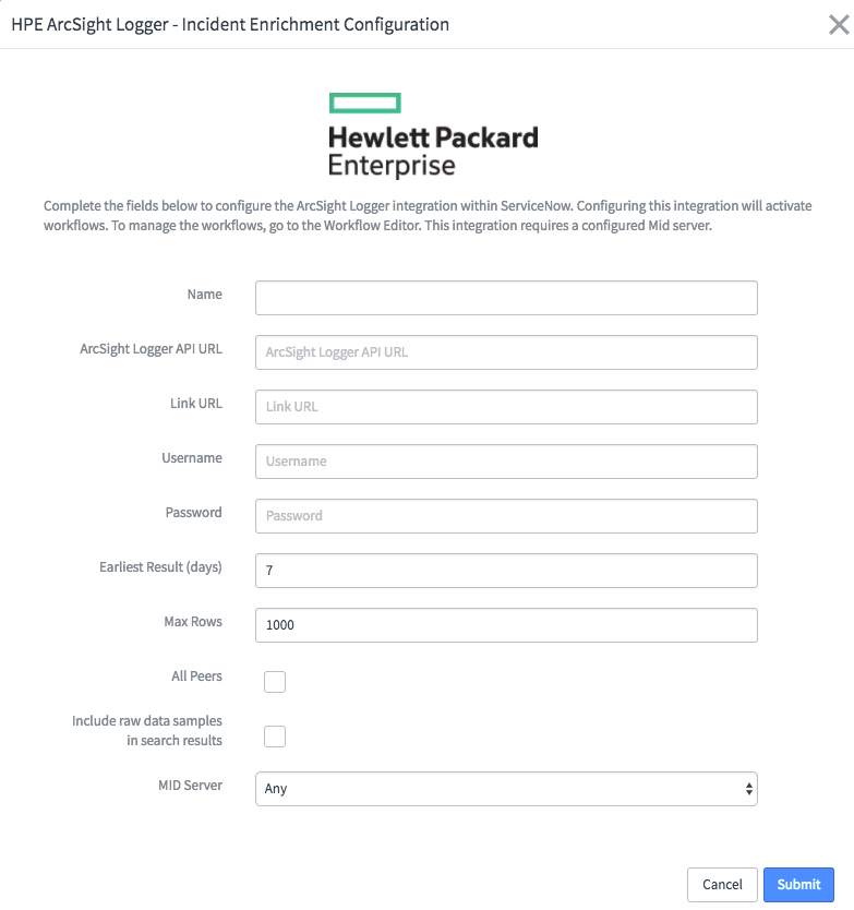 Konfiguration der HPE ArcSight-Protokollierung