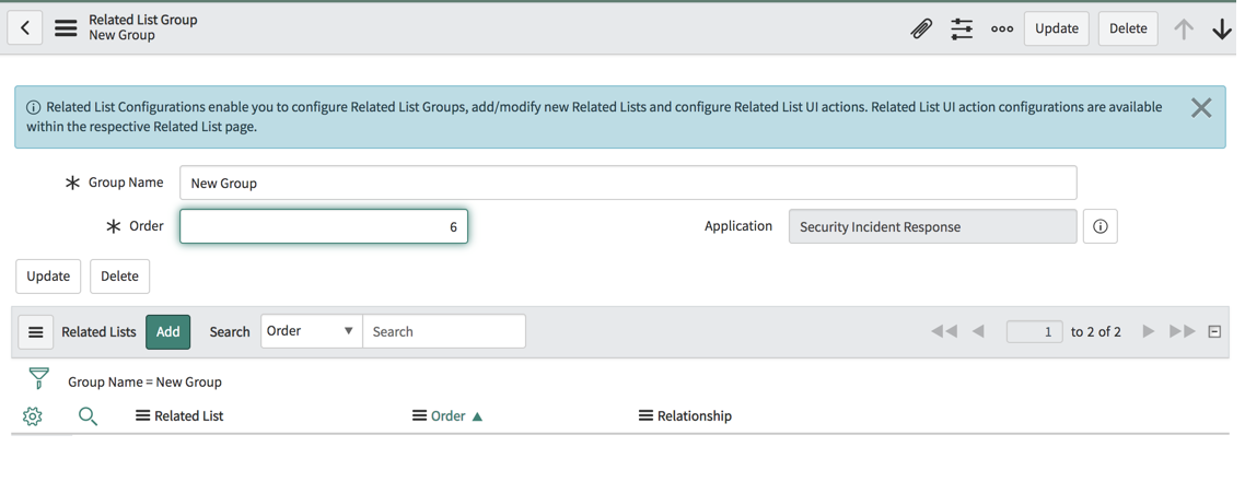 Security Analyst Workspace: Neue zugehörige Liste