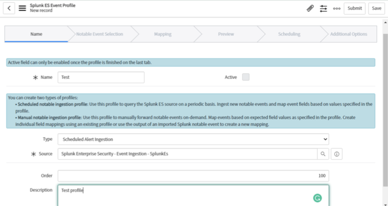 Splunk ES Event-Profil