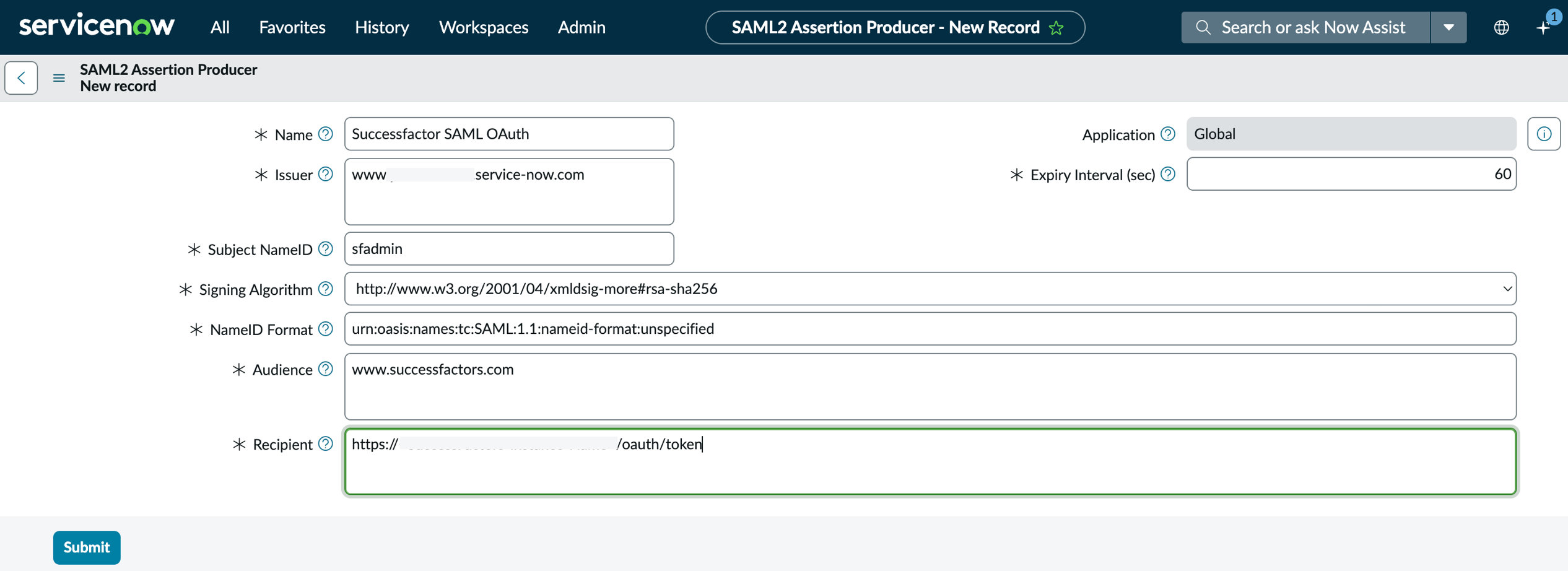 SAML2 Assertion Producer