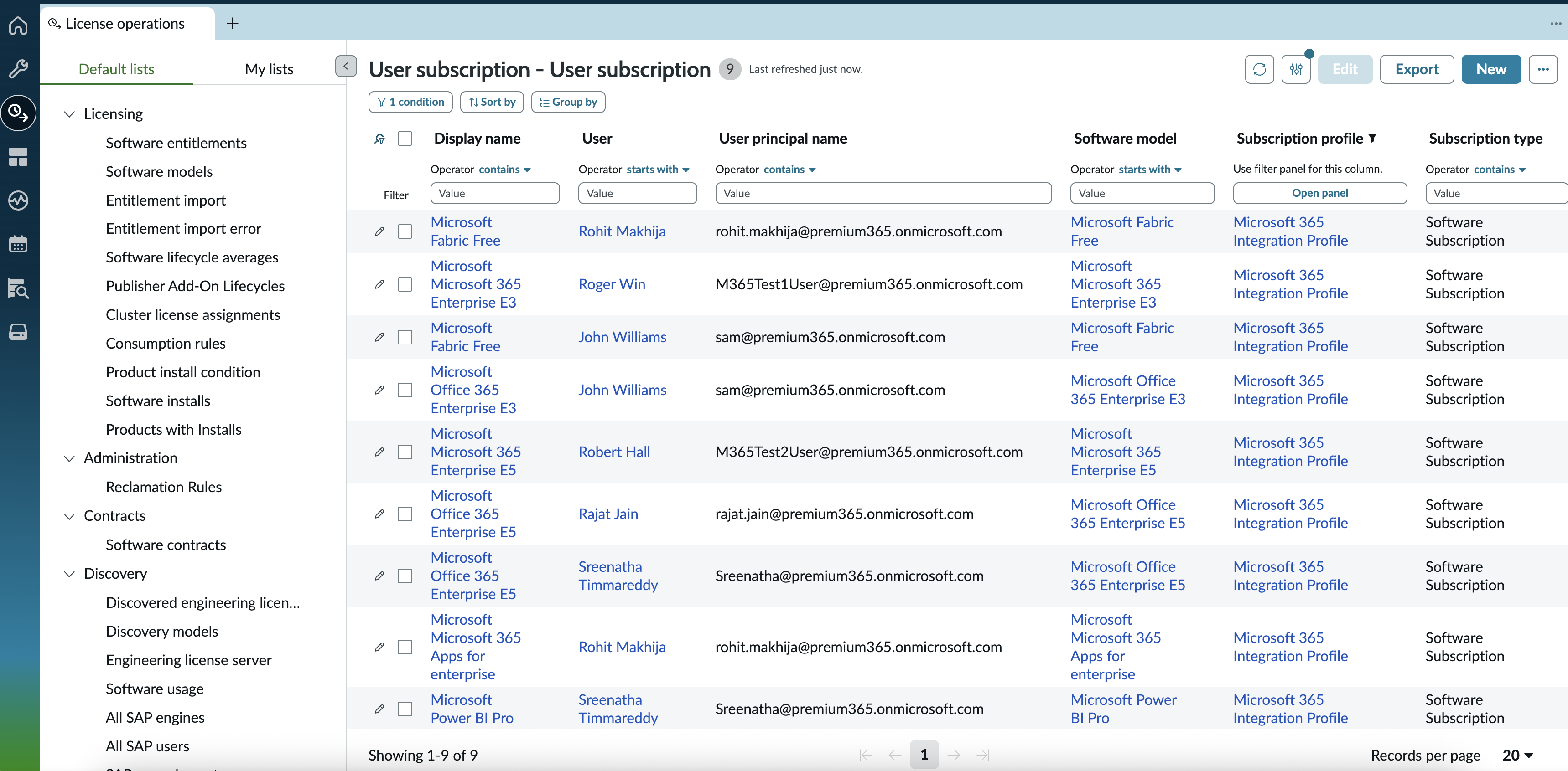 Microsoft user subscription