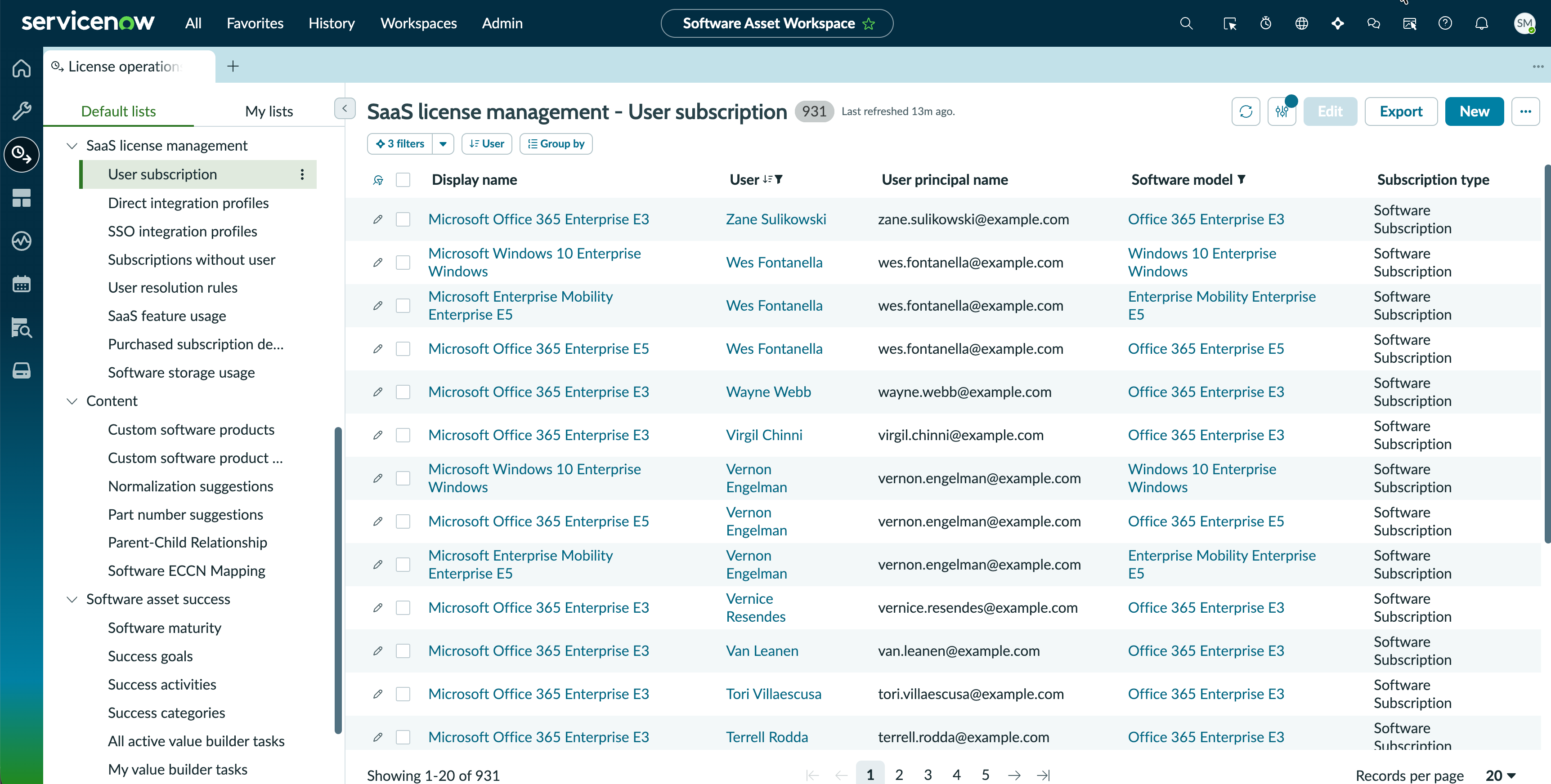 Saas user subscription