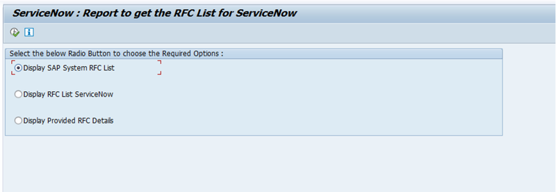 Options to select RFC connections that can import data into your ServiceNow instance