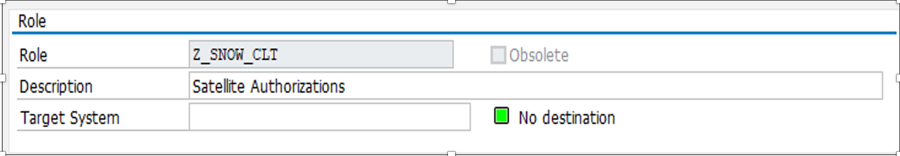 Role creation in the SAP satellite system