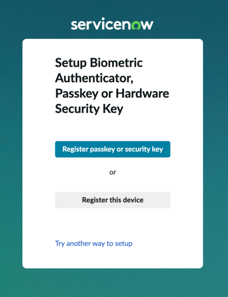 MFA - Biometric or Hardware