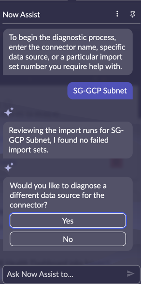 Diagnosing a different data source.