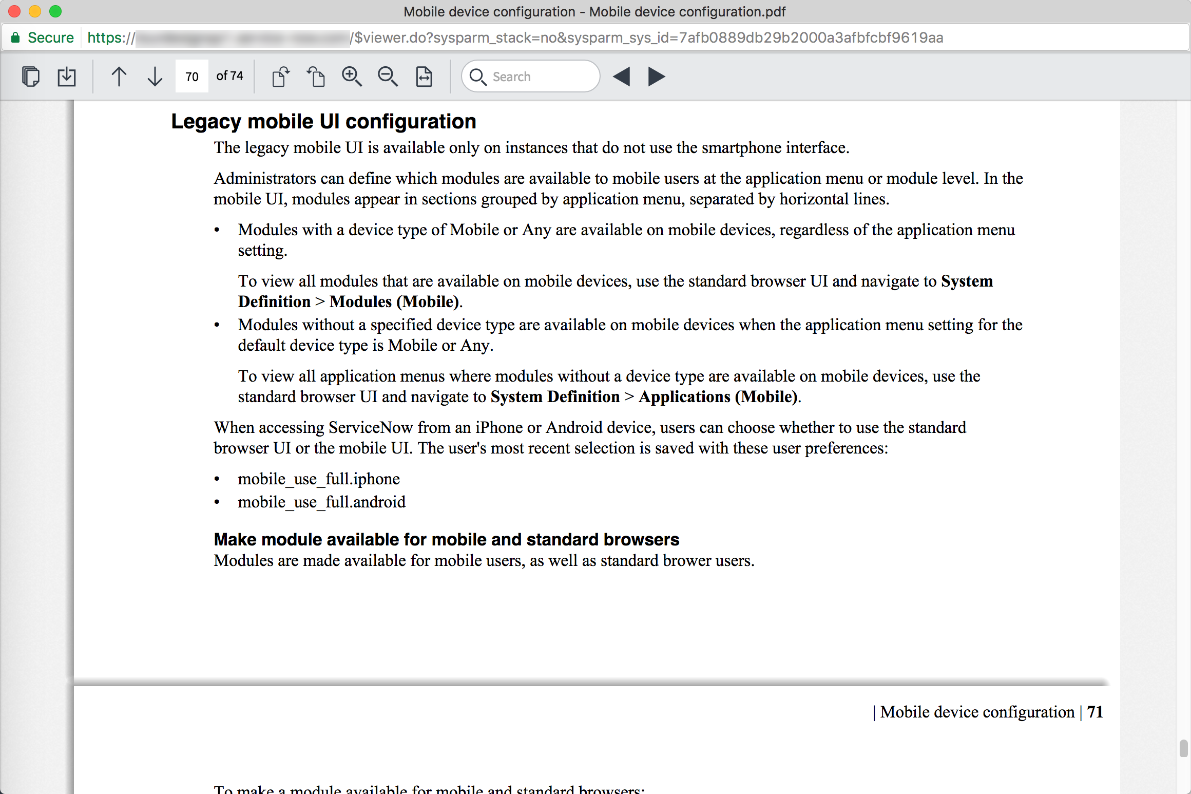 Viewing a PDF file in Document Viewer
