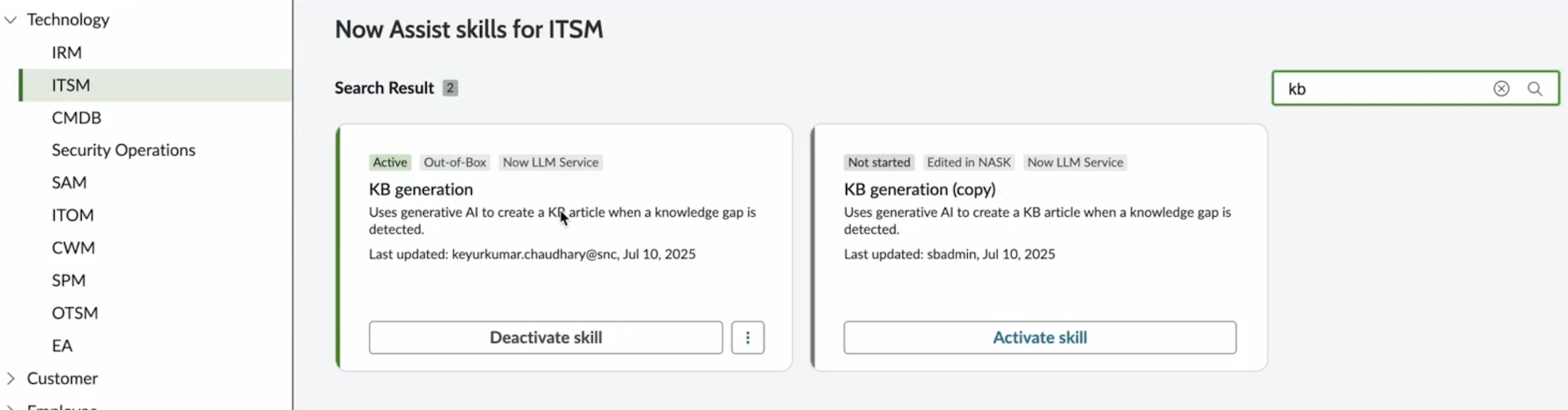 Activate the KB generation skill.