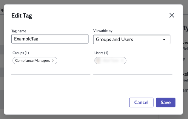 Tag group and users.